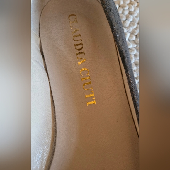 Claudia Ciuti Leather Sparkly Flats Made In Italy - Picture 5 of 6